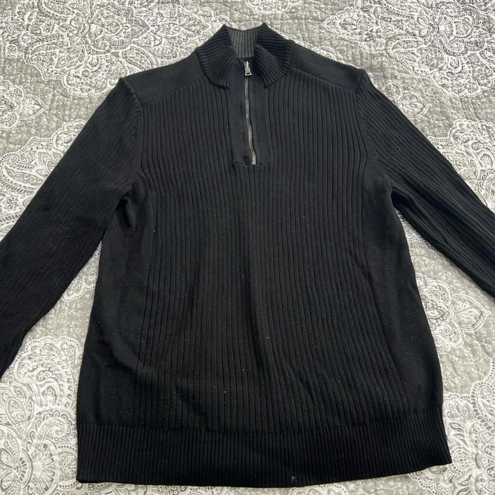 INC Men’s Quarter Zip Black Sweater